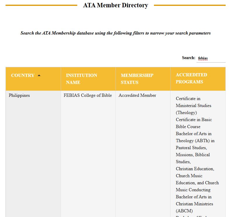 Asian Theological Association (ATA) Membership 2025