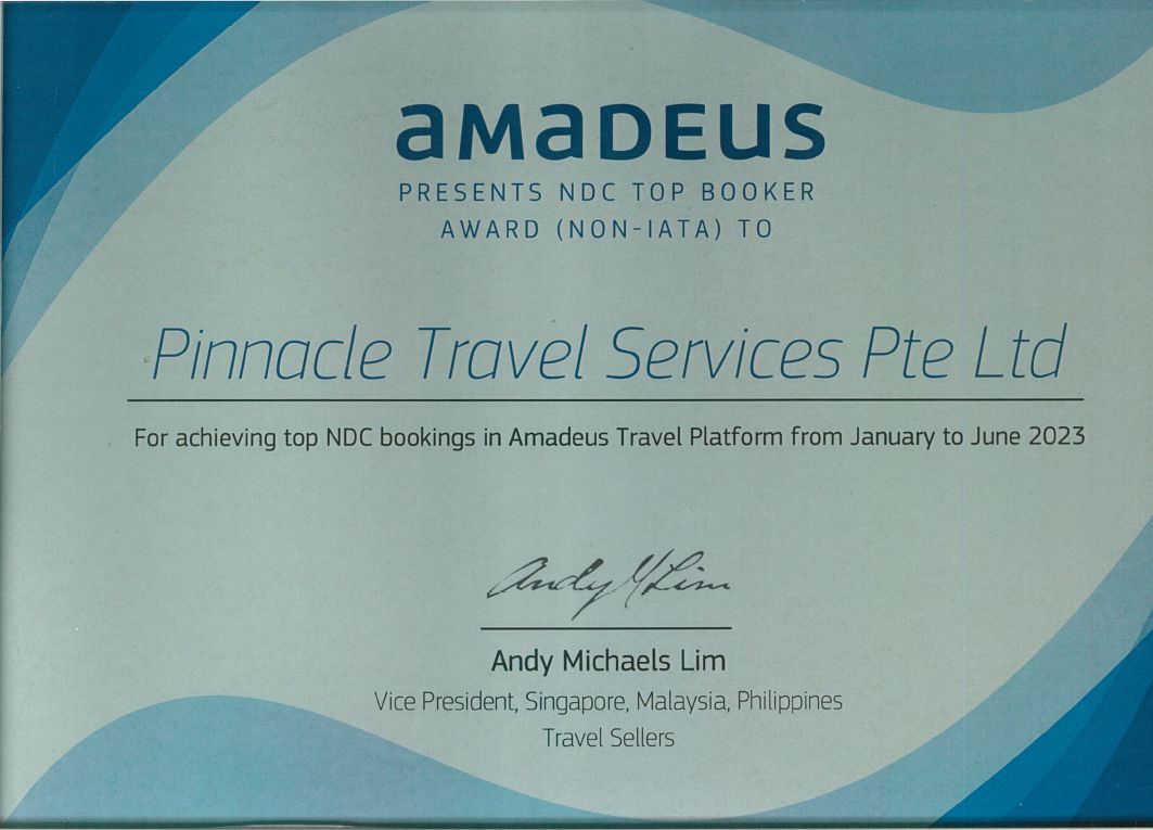 Amadeus NDC Top Booker Award 2023