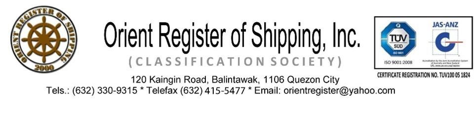 ORIENT REGISTER OF SHIPPING INC.'s banner