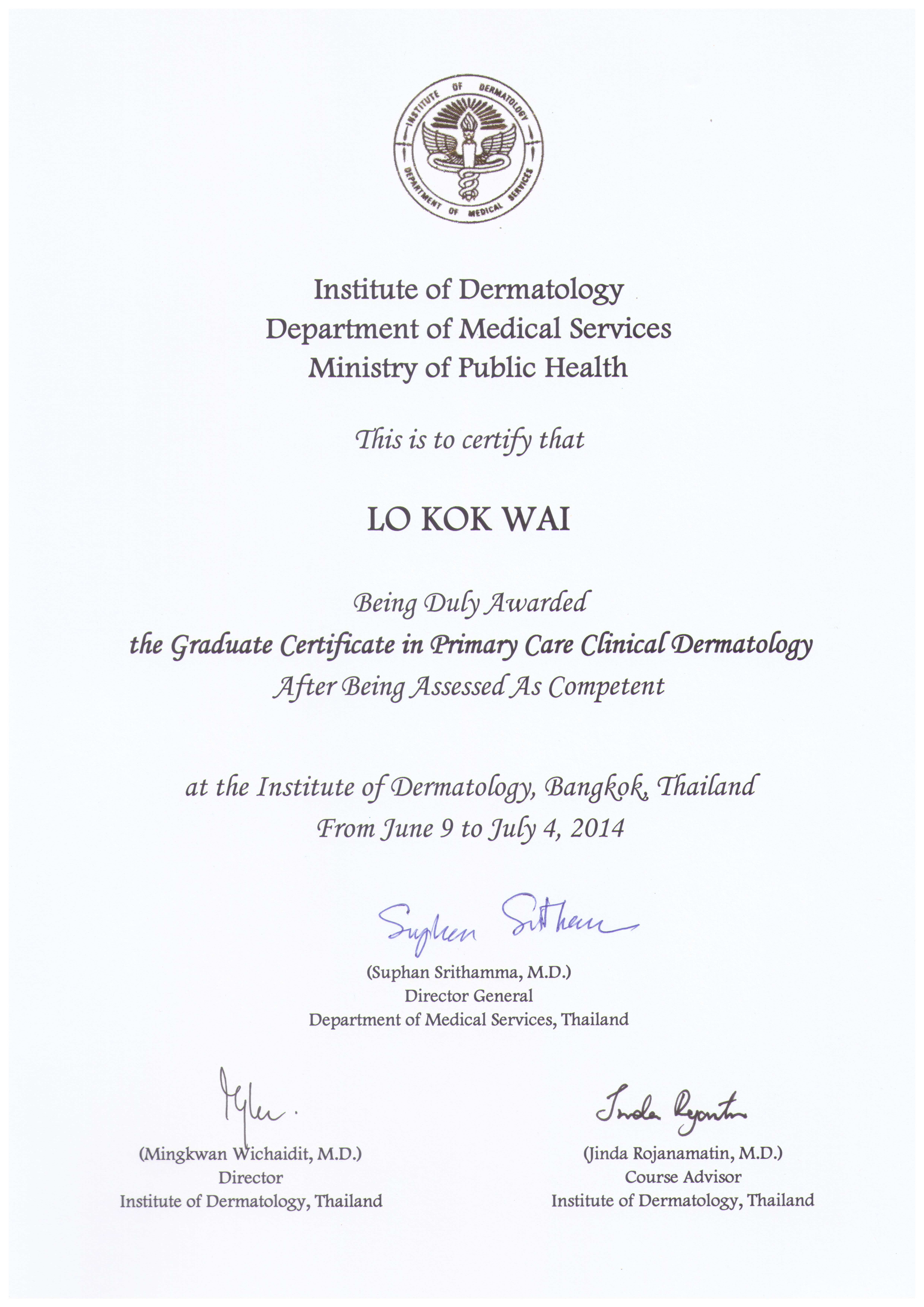 Post Grad Diploma Derm 2014