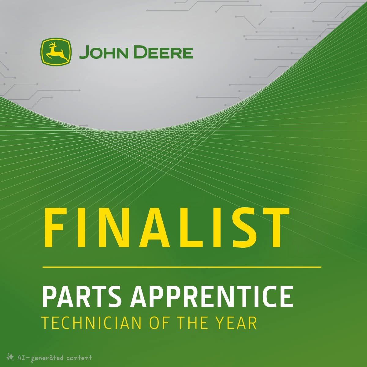 John Deere Parts Apprentice Technician of the Year - Finalist 2024