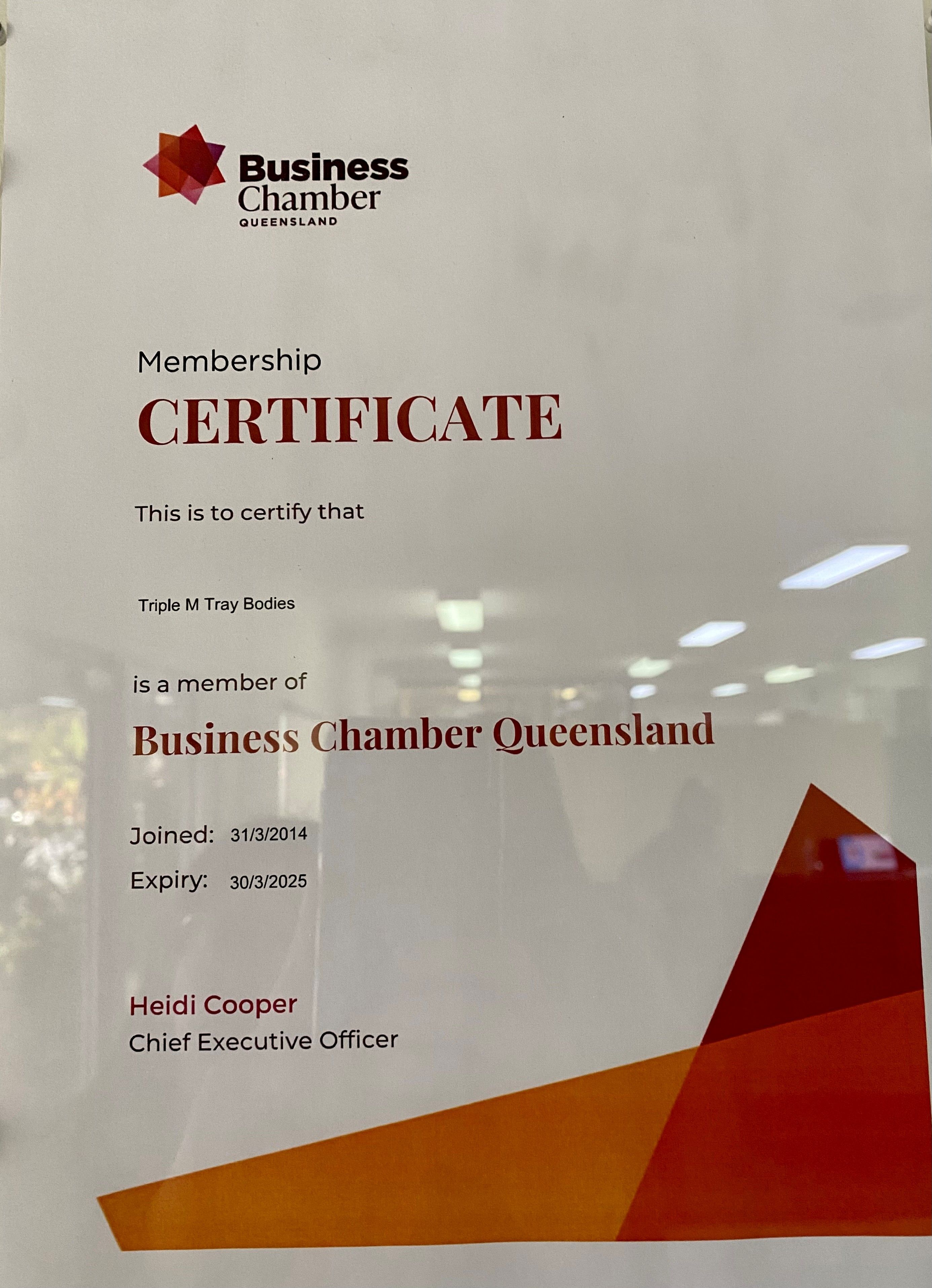 Member of Business Chamber Queensland 2014