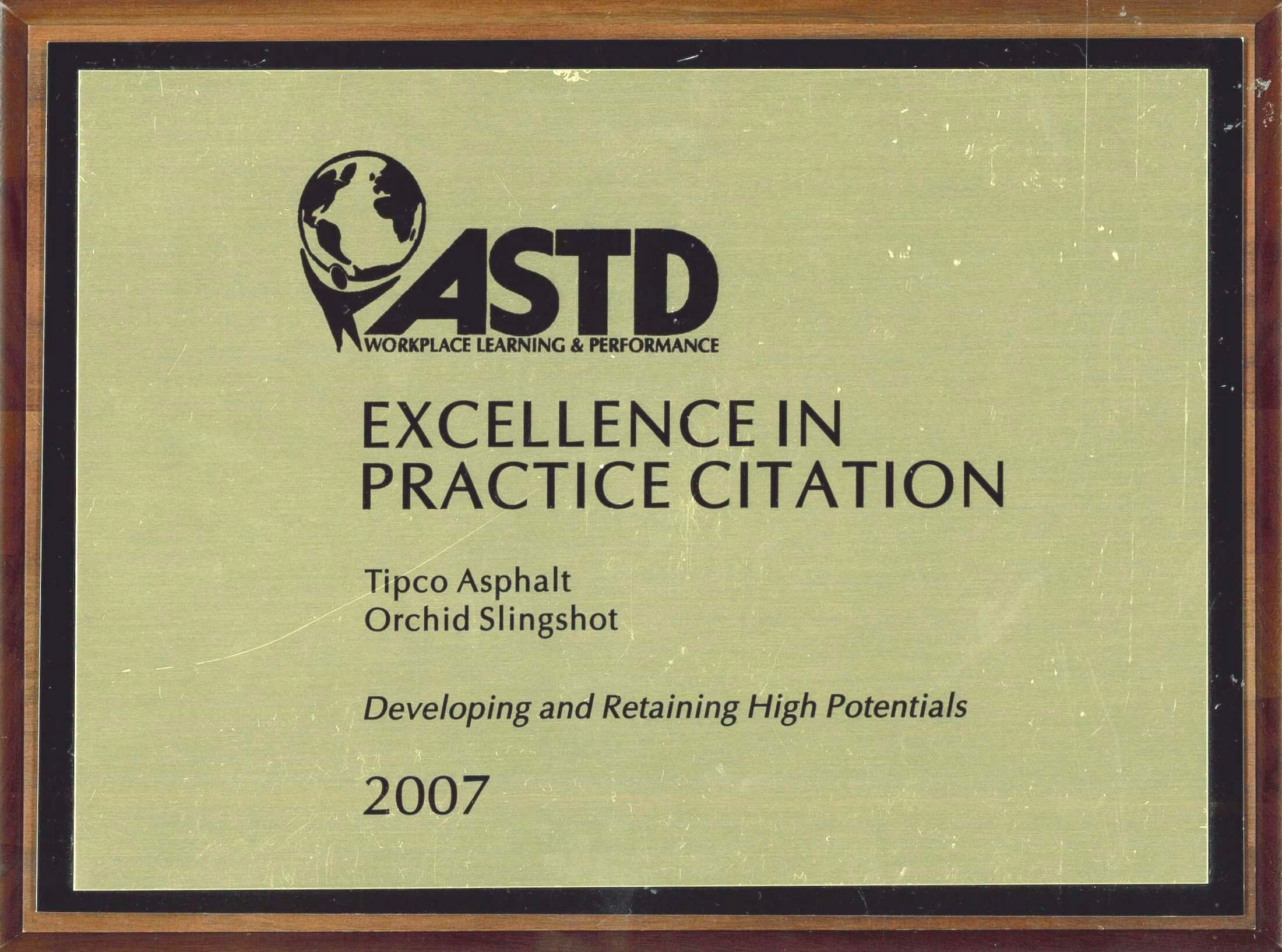 Excellence in Practice Citation Award 2007