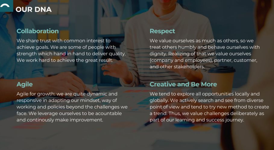 Company's culture and value information