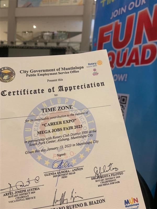 Certificate of Appreciation - Job Fair 2023