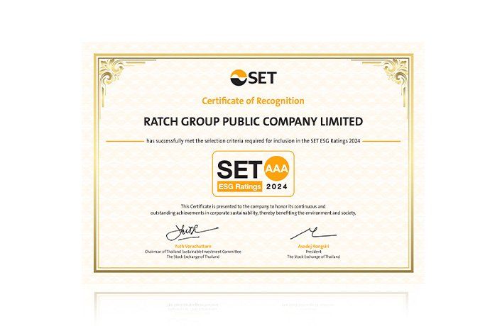 "AAA" Level from 2024 SET ESG Ratings 2024