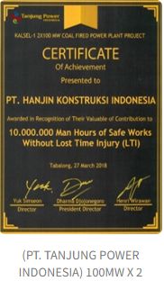 10.000.000 Man Hours of Safe Works Without Lost Time Injury (LTI) 2018