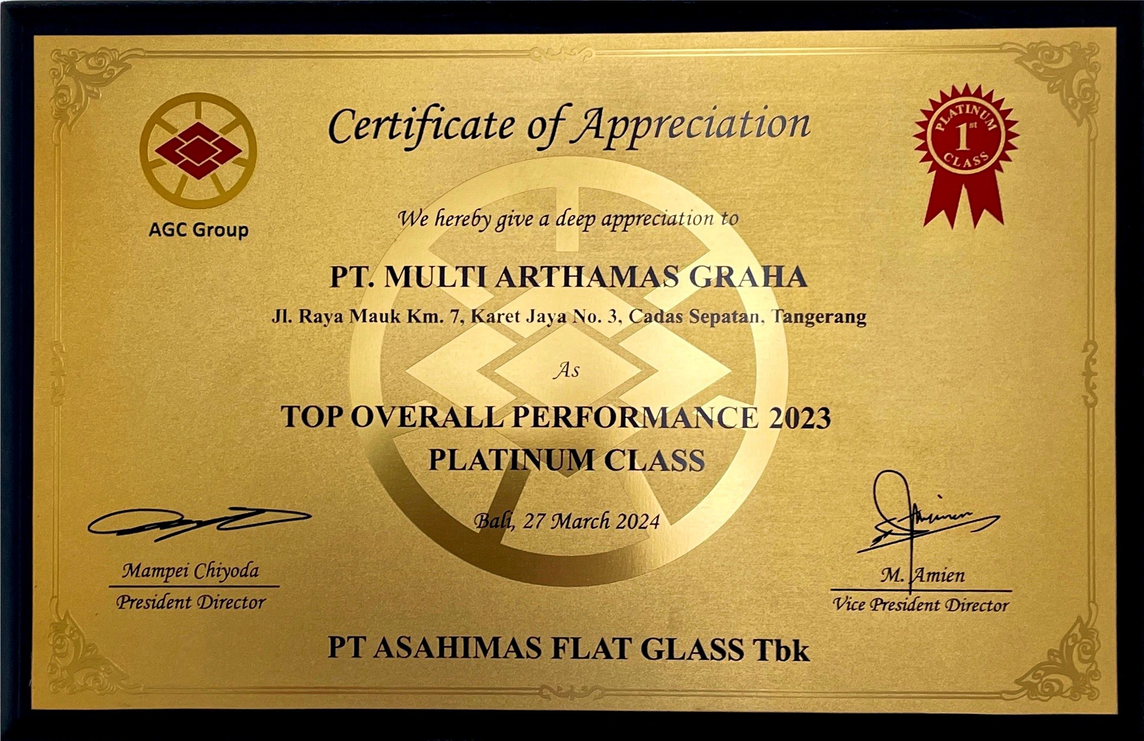 Winner of All Performance Platinum Class ASAHIMAS Tbk 2023