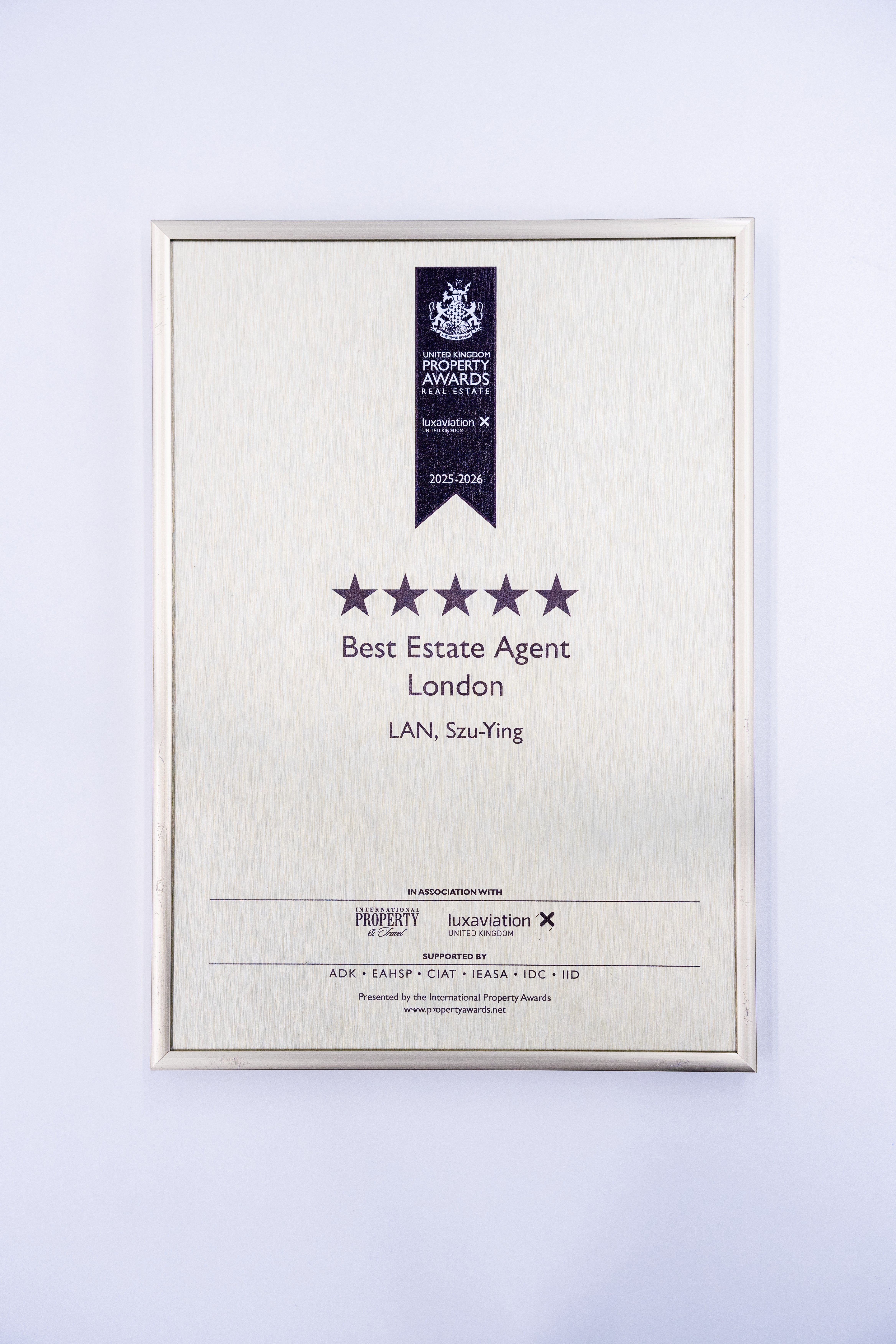 IPA Best Estate Agent London - Five Star 2025