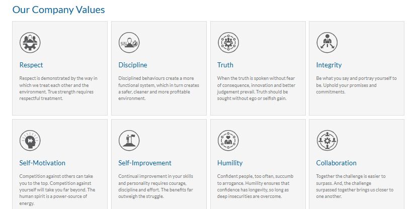 Company's culture and value information