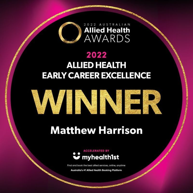 Allied Health Early Career Excellence - Matthew Harrison 2022