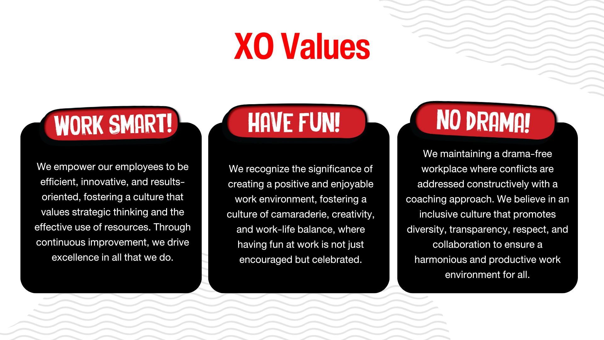 Company's culture and value information