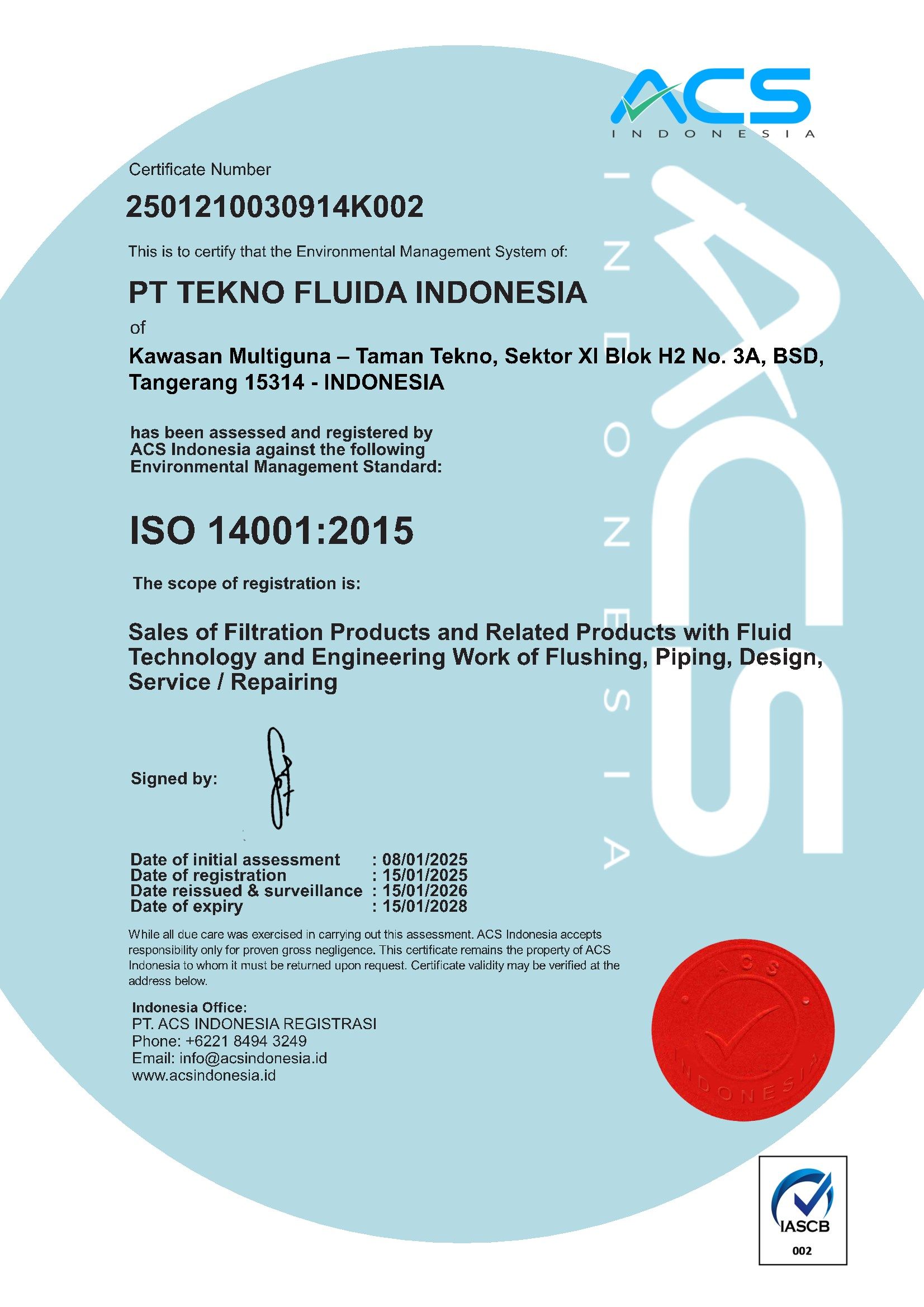 ISO 14001:2015 2025