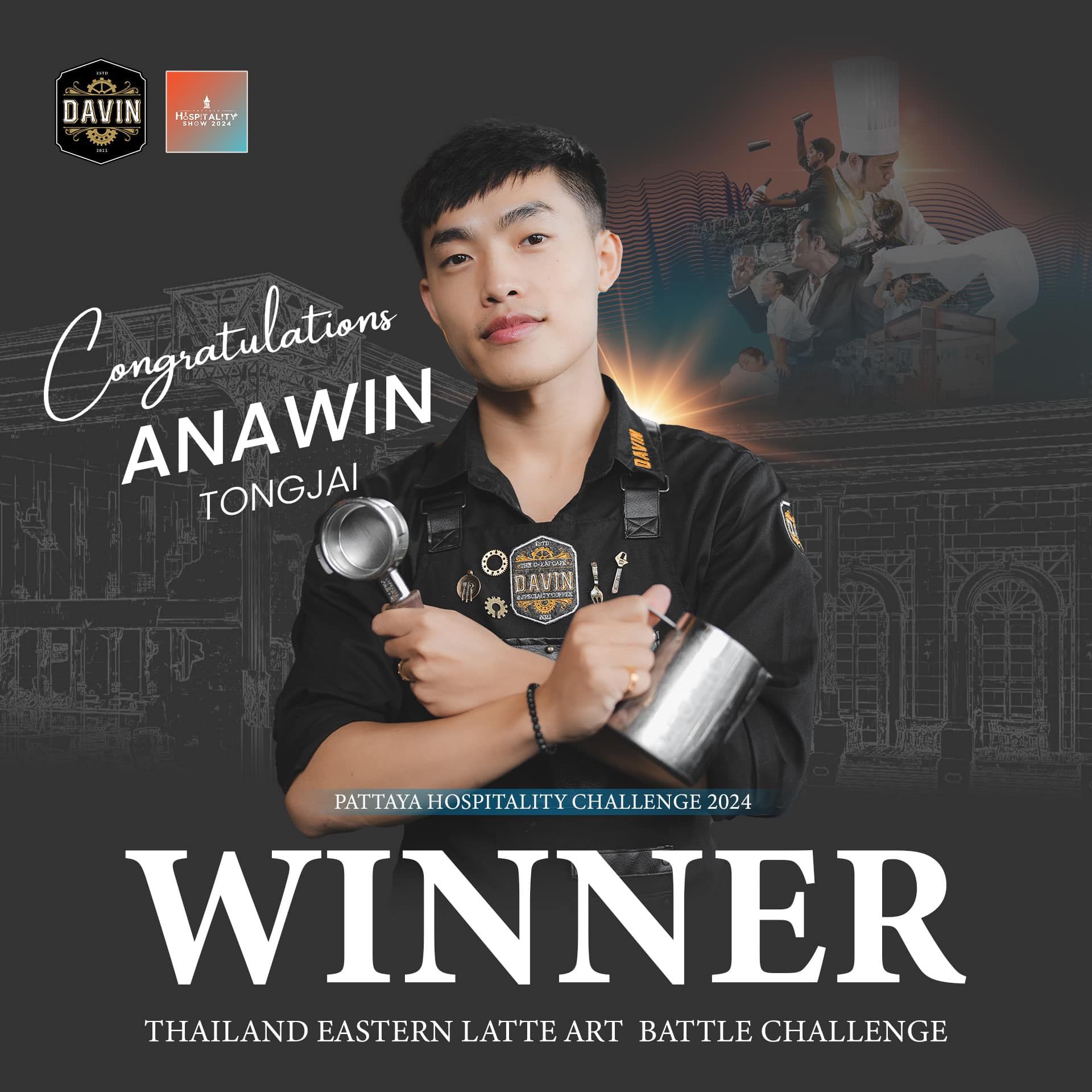 The Winner of Thailand Eastern Latte Art Battle Challenge 2024