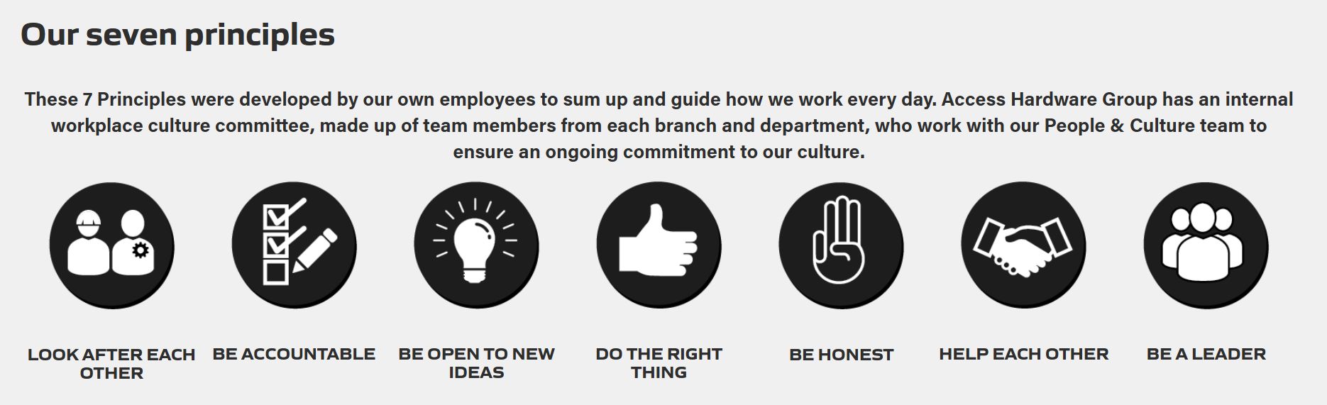 Company's culture and value information