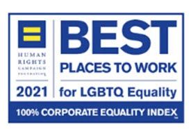 Best Places to Work for LGBTQ Equality 2021