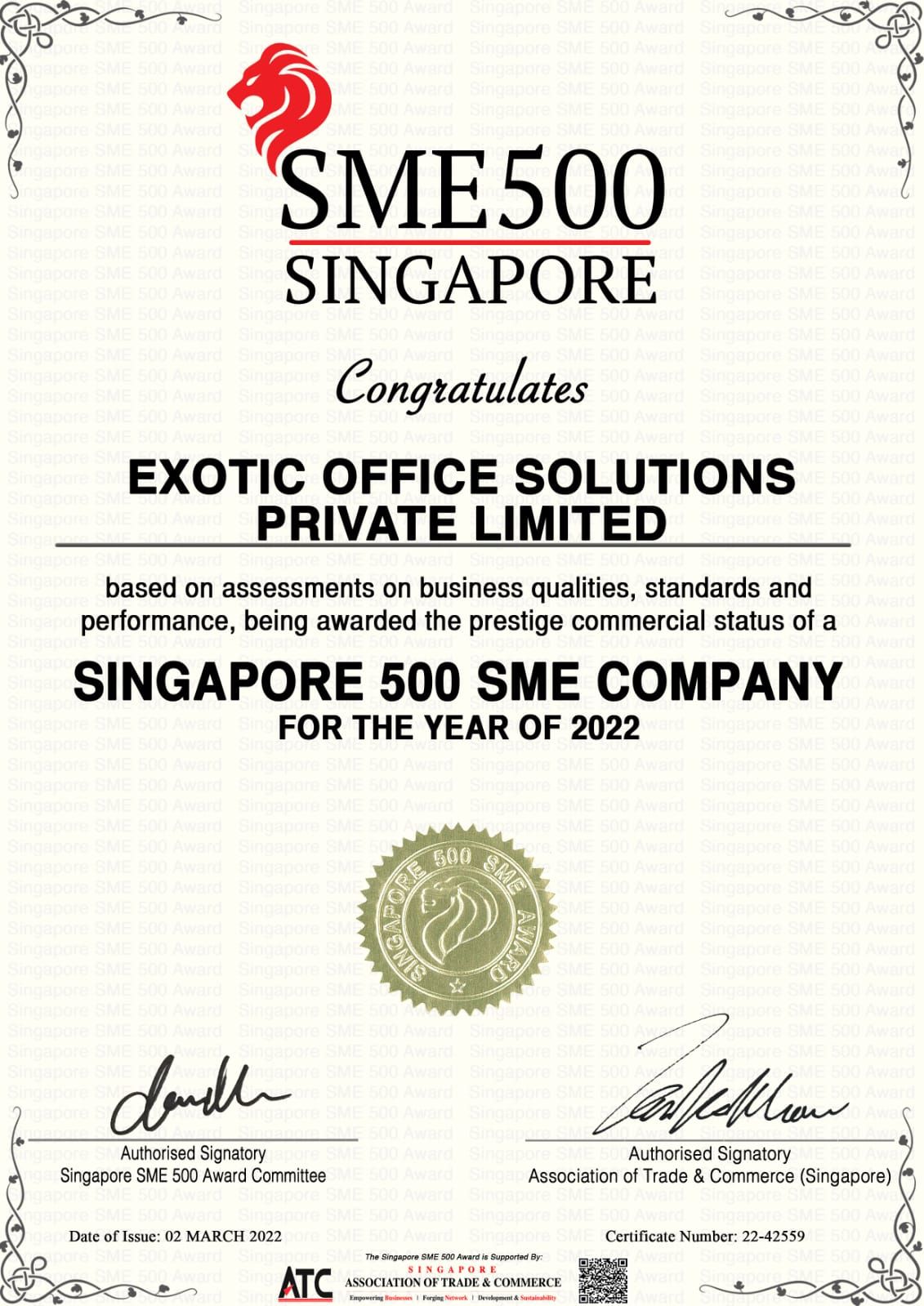 SME 500 Award 2022
