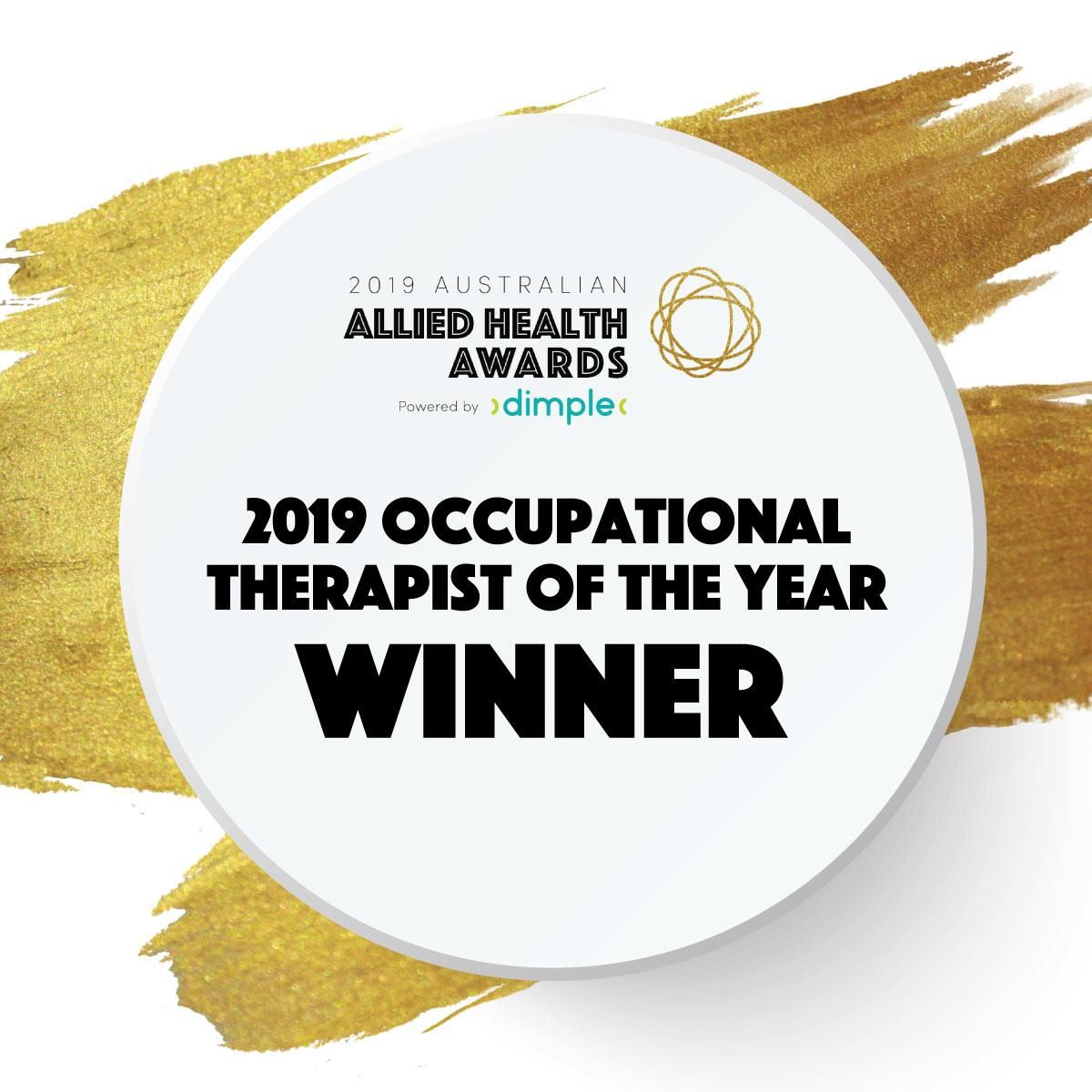 Winner for OT of the Year (Heidi Long – Managing Director) 2019