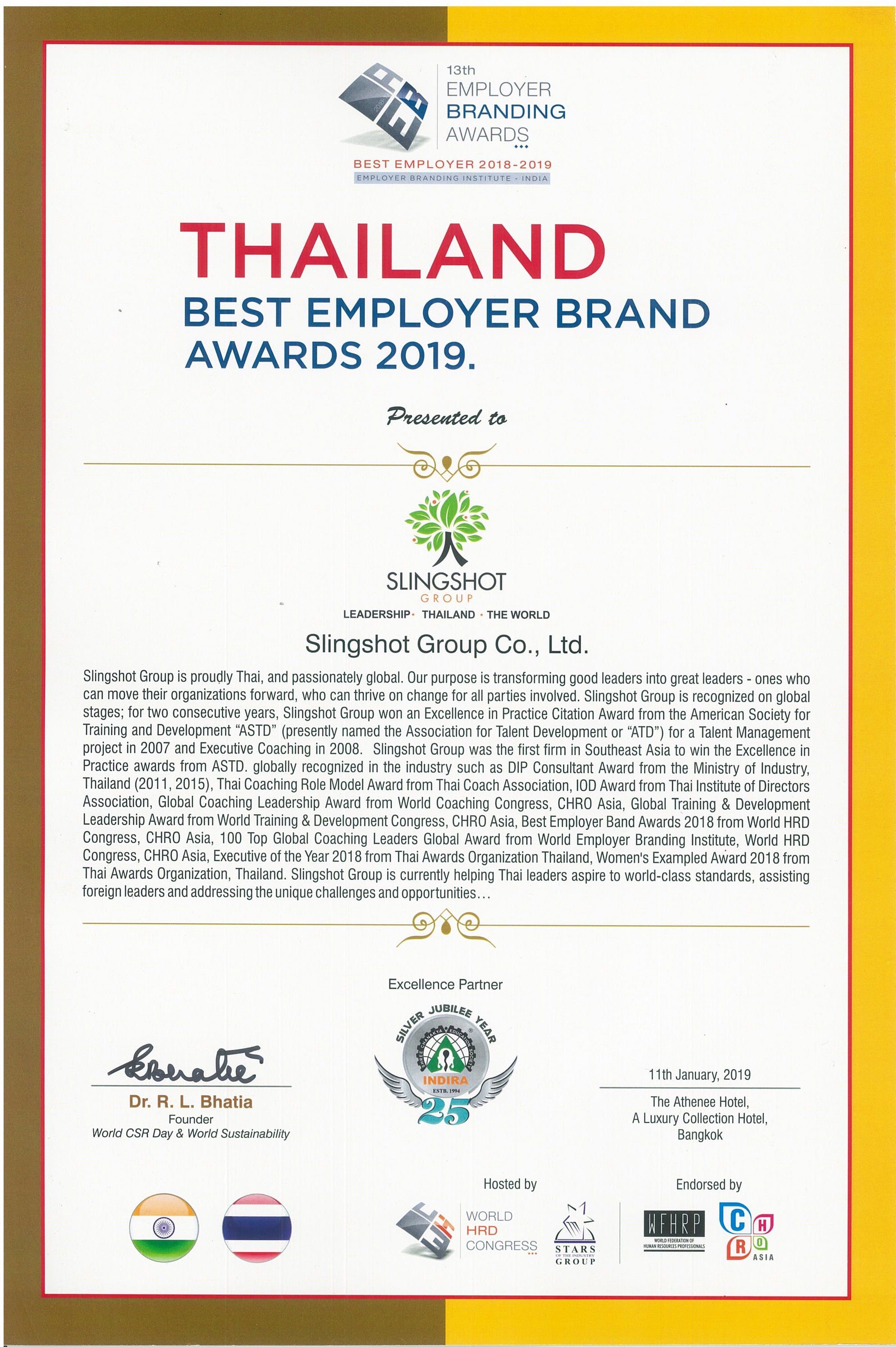 Thailand Best Employer Brand Awards 2019