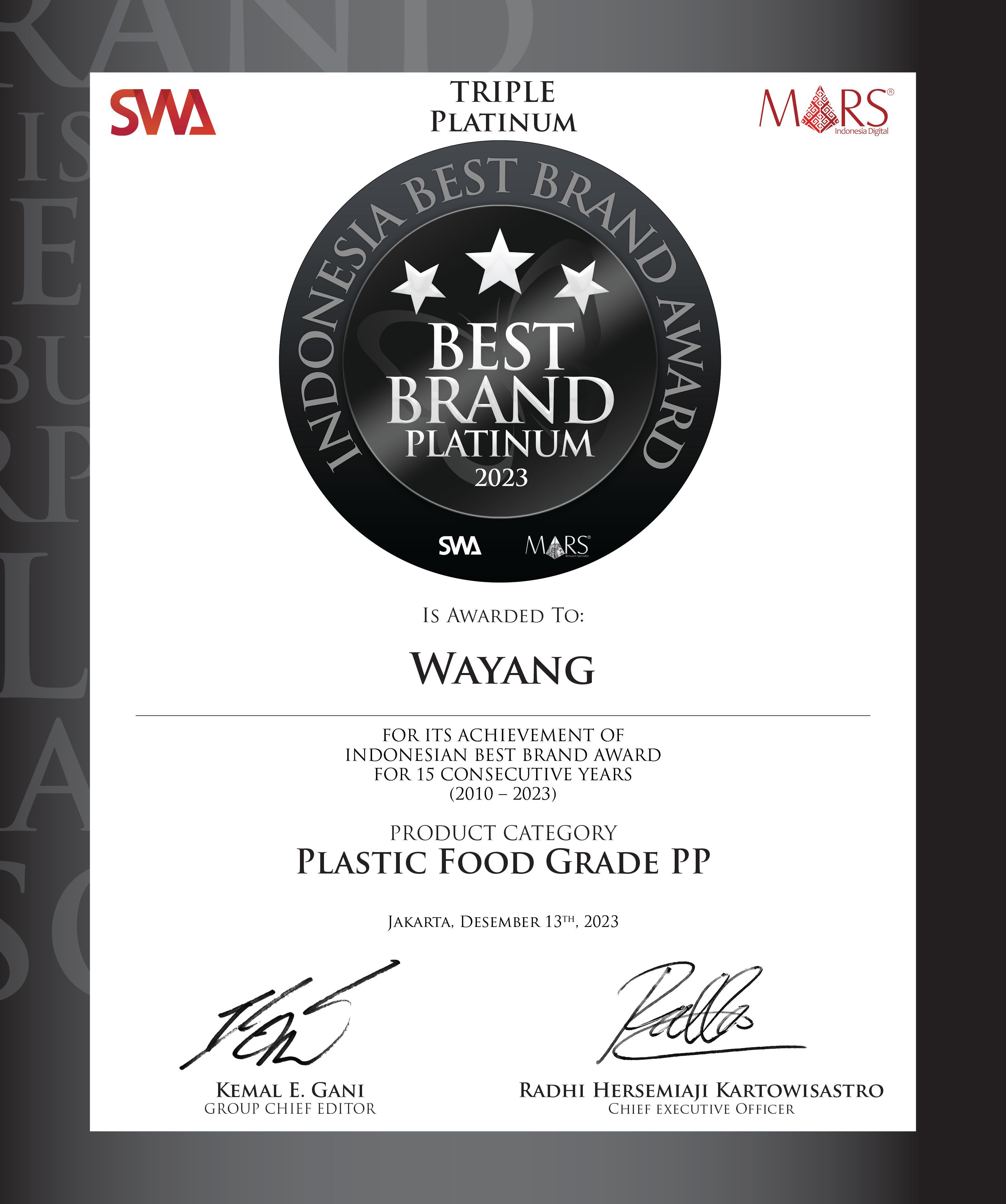 INDONESIA BEST BRAND AWARD 2023