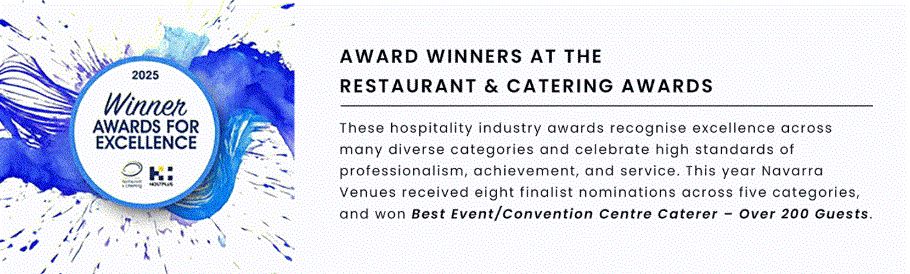 Award Winner - Best Event Convention Centre Caterer over 200 Guests 2025
