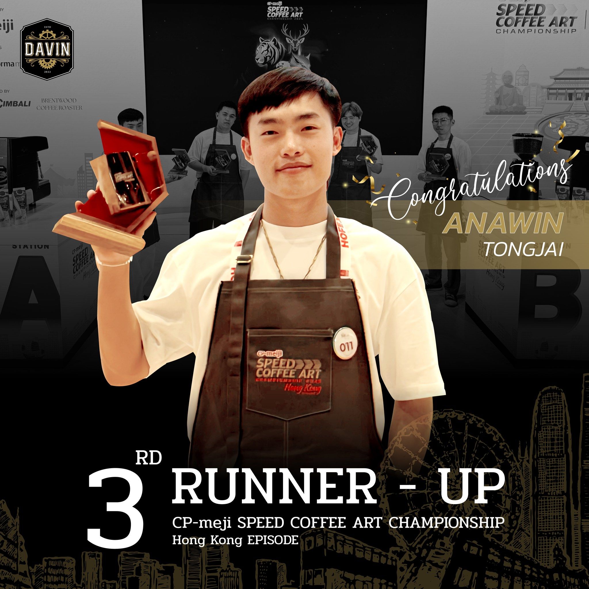 The 3rd Runner-Up of CP-Meiji Speed Coffee Art Championship (World) 2025