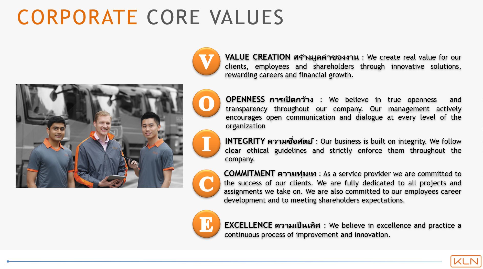 Company's culture and value information