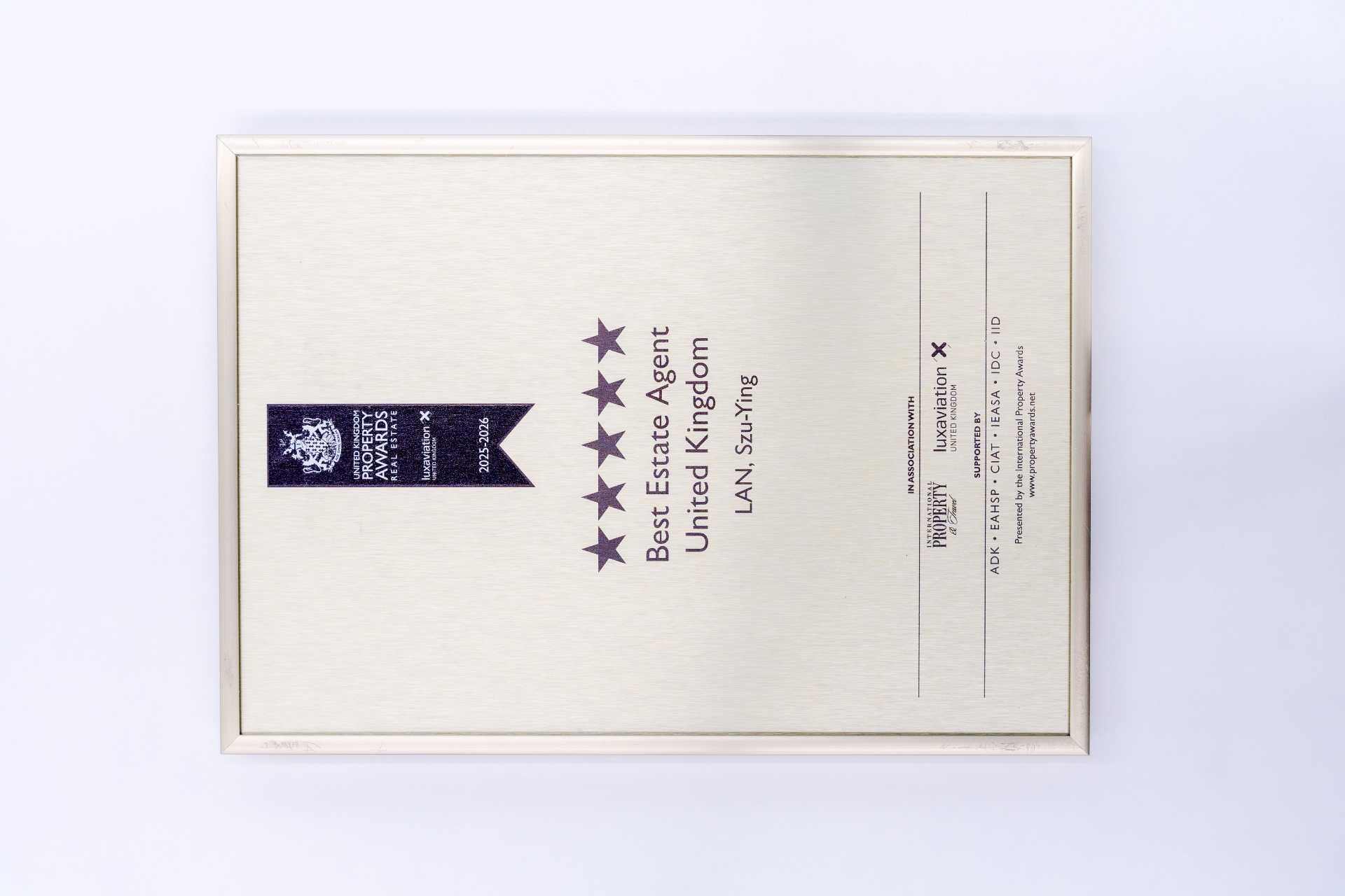 IPA Best Estate Agent United Kingdom - Five Star 2025
