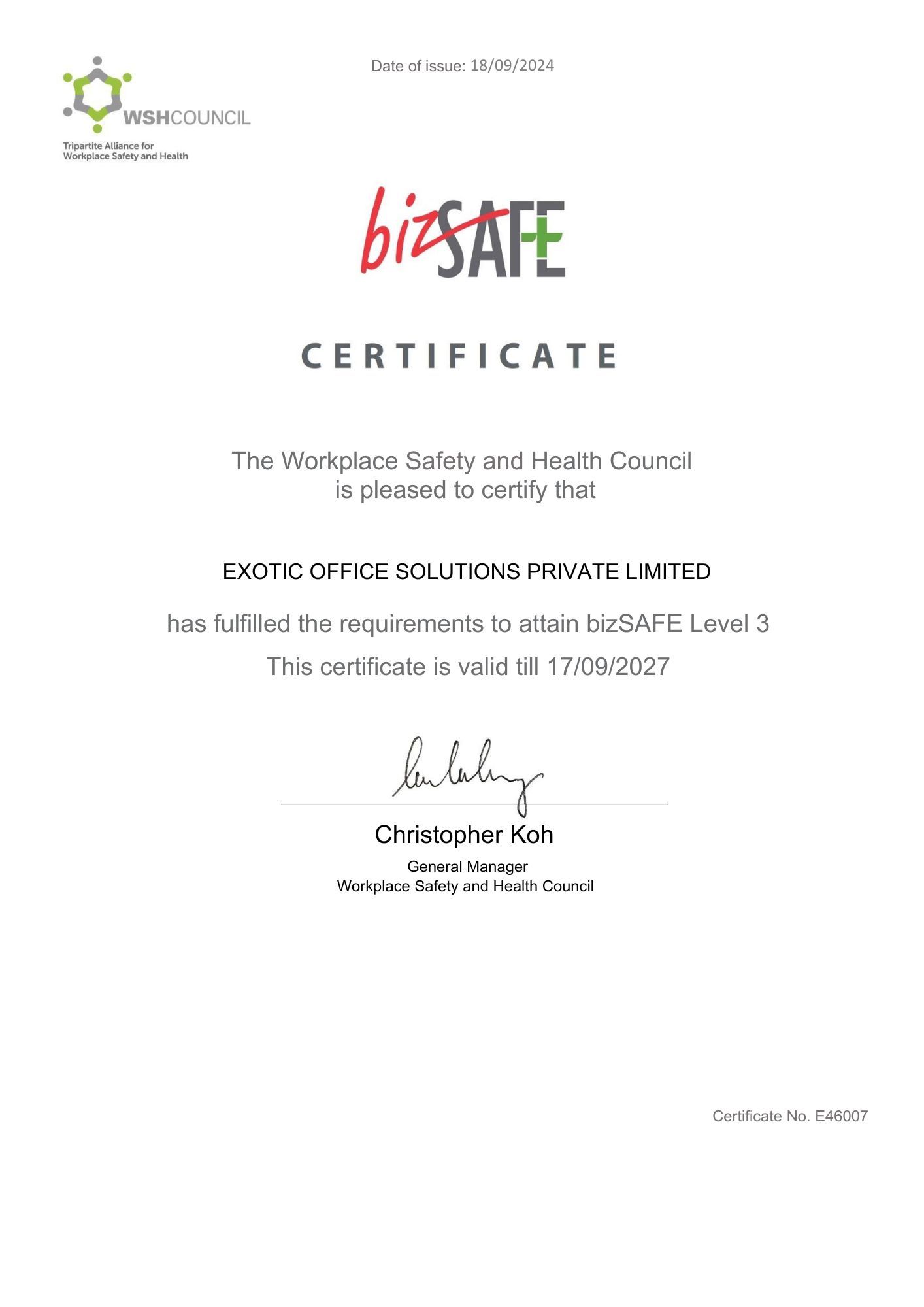 bizSAFE Level 3 2024