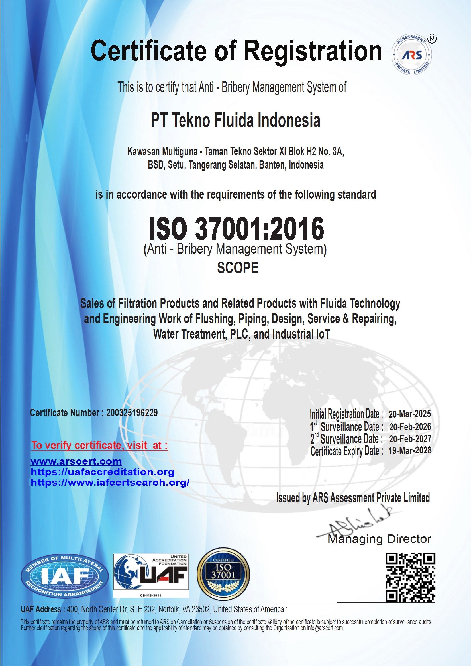 ISO 37001:2016 2025