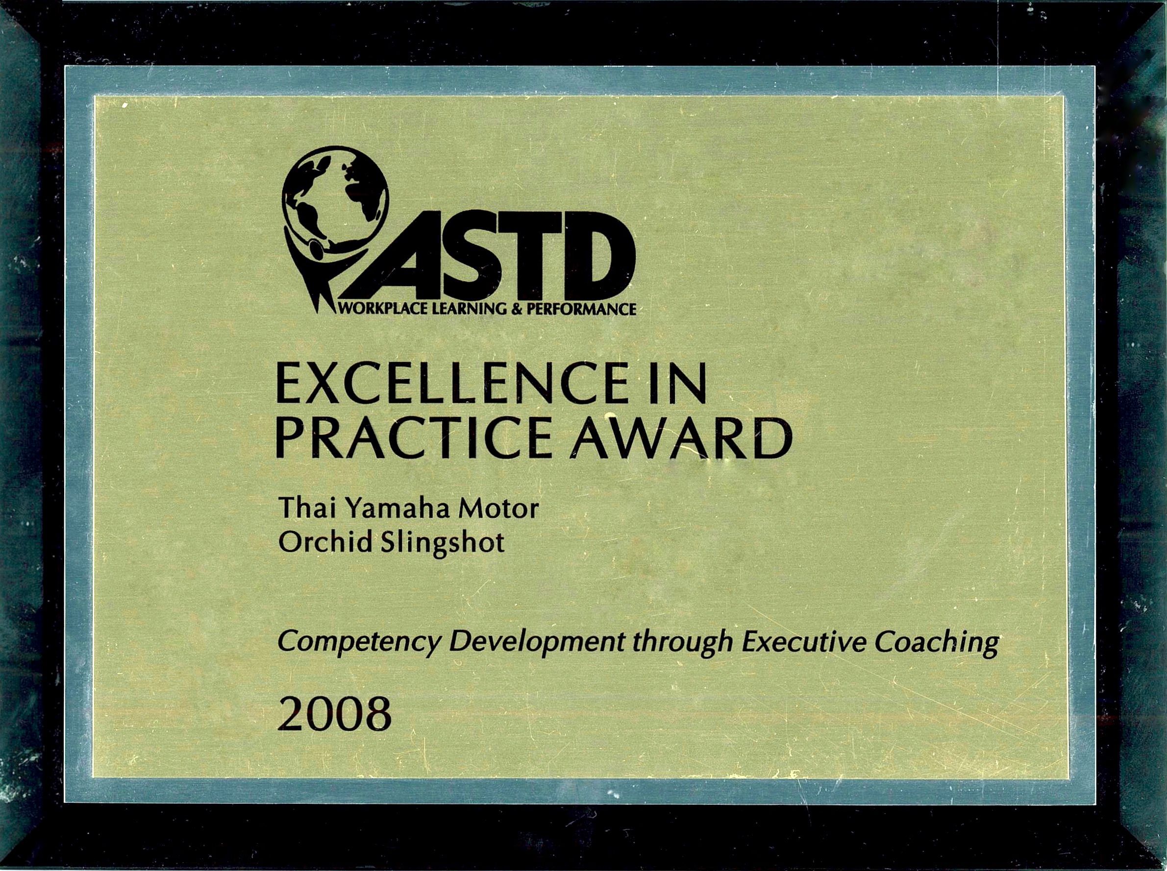 Excellence in Practice Award, American Society for Training and Development 2008