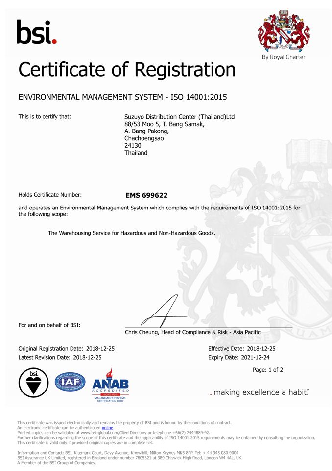 ISO 14001 : 2015 2018