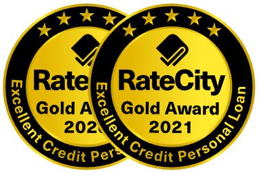 RateCity Gold Award excellent credit personal loans 2021