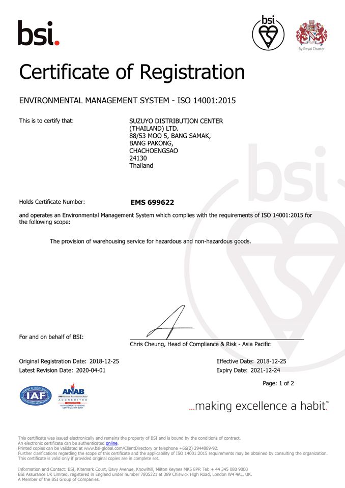ISO 14001 : 2015 2018