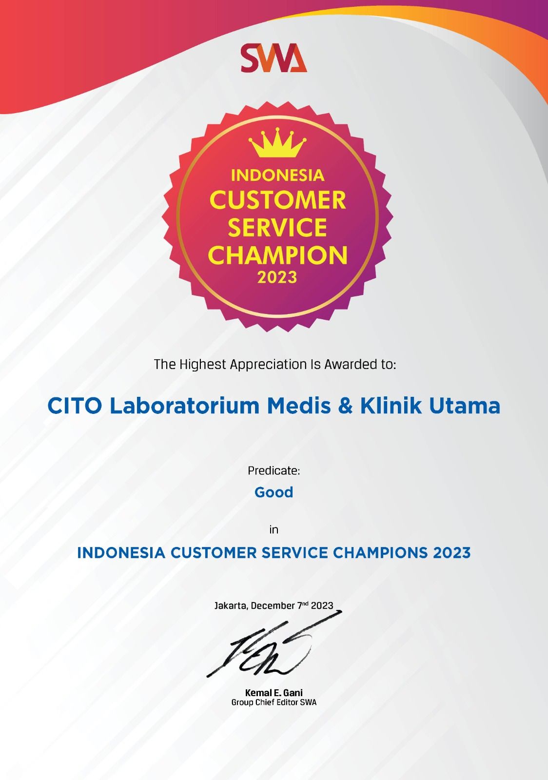 Indonesia Customer Service Champion 2023