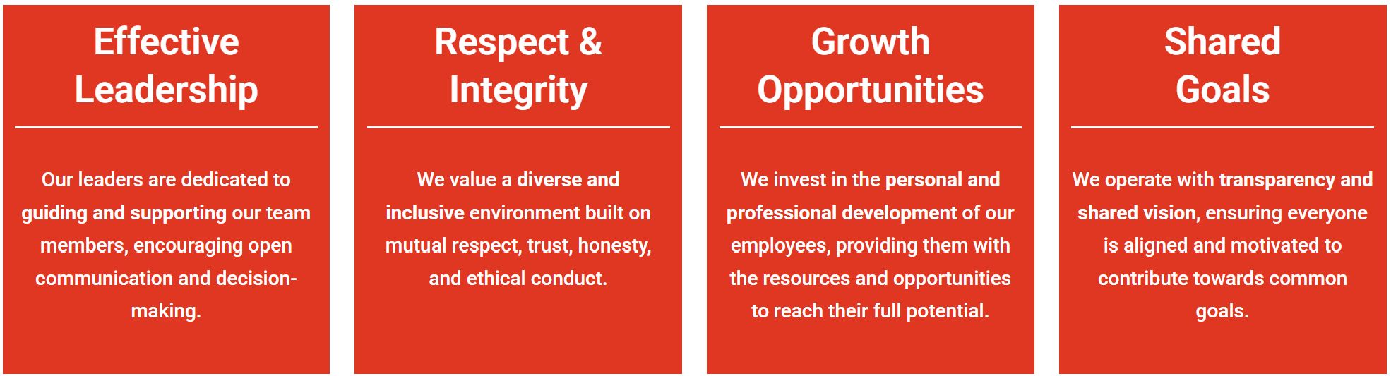Company's culture and value information