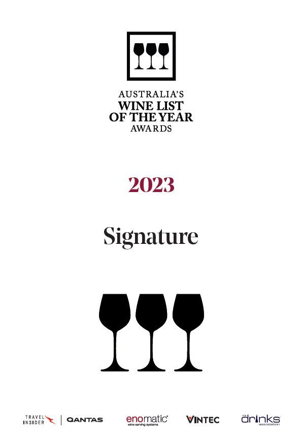 3 Glass Rating - Australia's Wine List of the Year Awards 2023