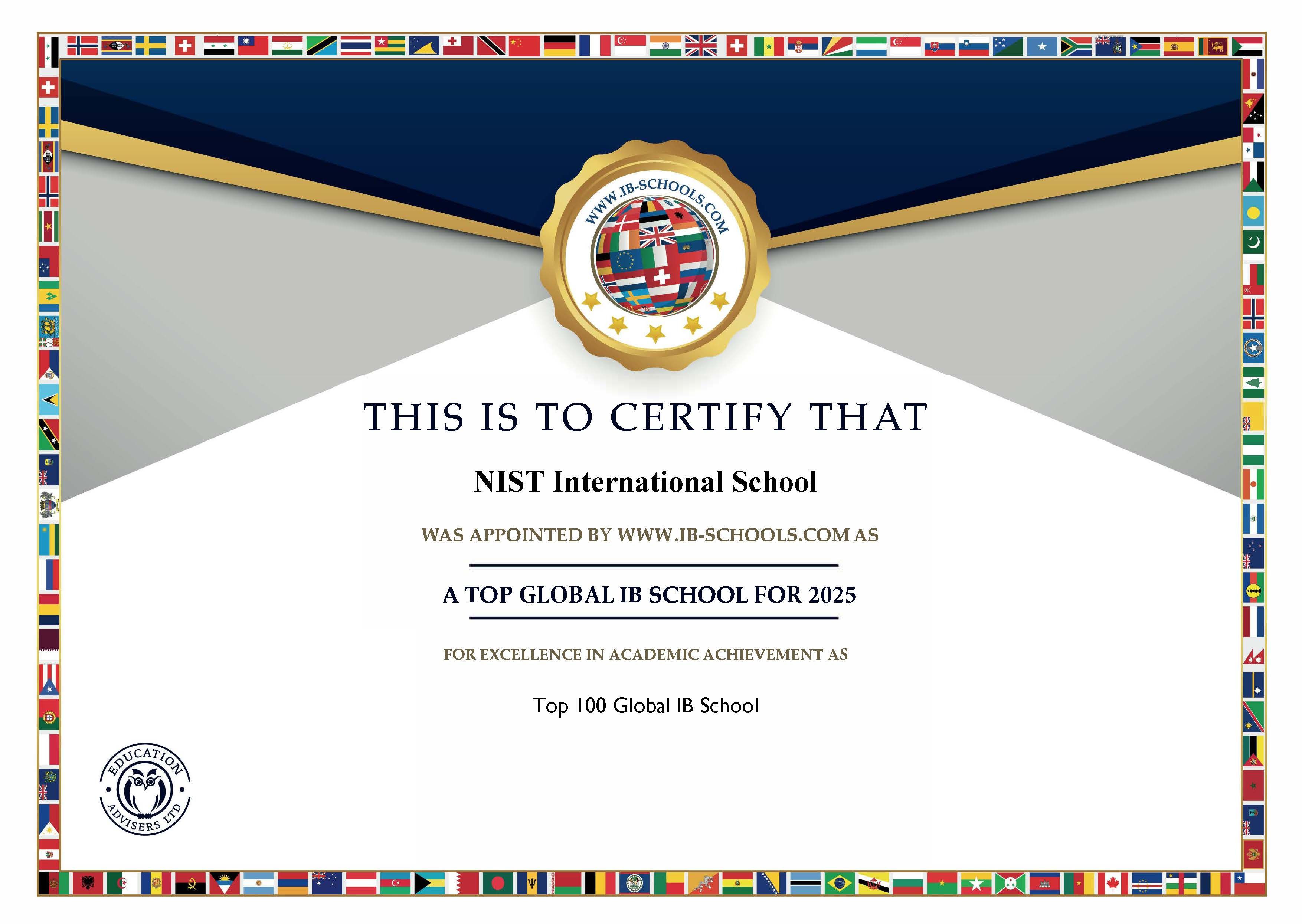 Top Global IB School (Top 100 worldwide, 1st in Thailand) 2025