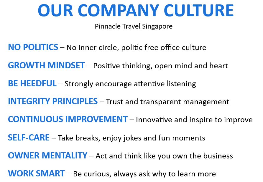 Company's culture and value information